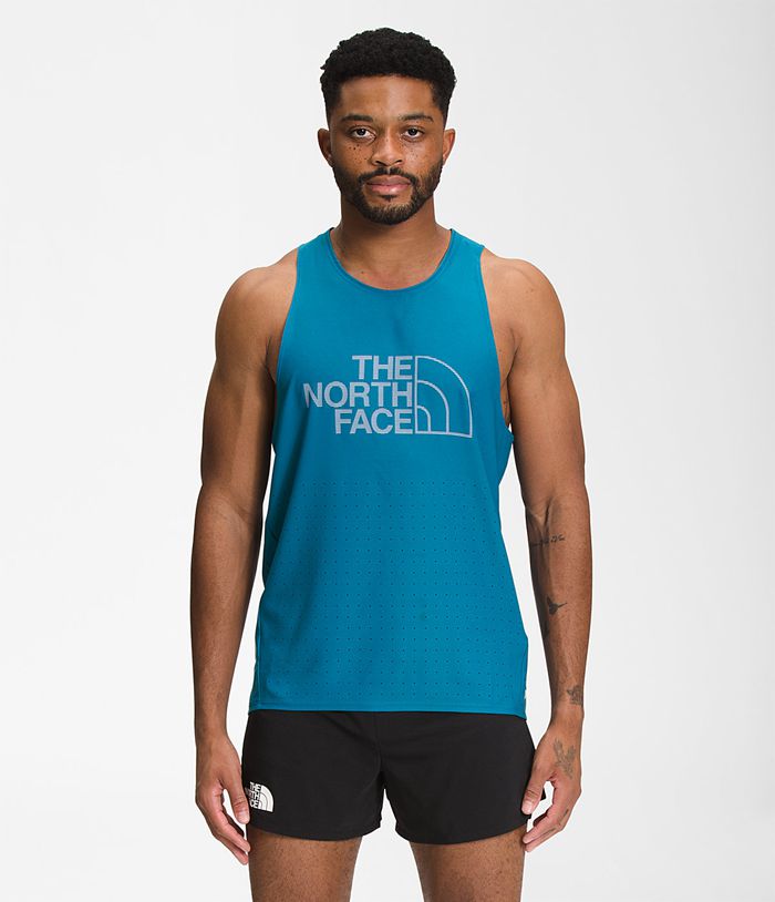 The North Face T-Shirts Heren Flight Weightless Tank ZLWF42630 - Blauw